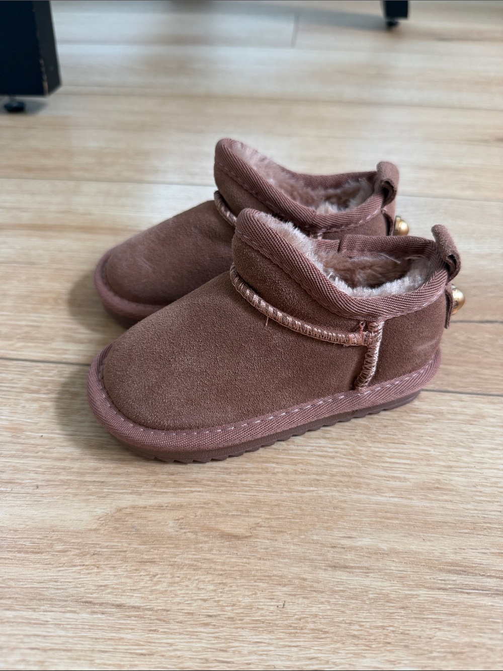 Kids Plush-Lined Brown Winter Boots